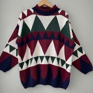 Vintage Cut 4 U One Size Retro 80s 90s Oversized Slouchy Big Triangle Sweater